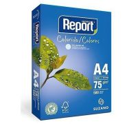 Papel report colors A4 210x297mm 75gs azul, resma com 500 fls