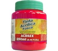 Tinta acrílica fosca acrilex 250 ml vermelho fogo 507