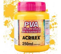Tinta fosca PVA acrilex 250ml cor amarelo ouro 505