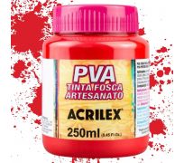 Tinta fosca PVA acrilex 250ml cor vermelho fogo 507