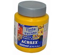 Tinta fosca para tecido acrilex 250ml 505 amarelo ouro