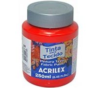 Tinta fosca para tecido acrilex 250ml 507 vermelho fogo