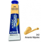 Tinta acrylic colors acrilex 20 ml amarelo nápoles 342