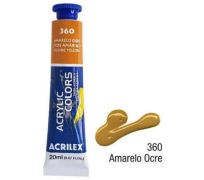 Tinta acrylic colors acrilex 20 ml amarelo ocre 360