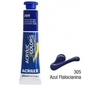 Tinta acrylic colors acrilex 20 ml  azul ftalocionina 305