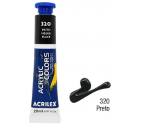 Tinta acrylic colors acrilex 20 ml preto 320