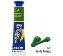 Tinta acrylic colors acrilex 20 ml verde musgo 322