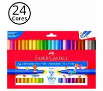 Caneta Faber Castell - Hidrográfica Vai e Vem  C/ 24 Cores (Ref:150124VVZF)
